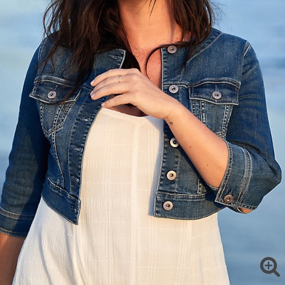 NWT torrid size 3 collarless cropped denim jacket - Picture 2 of 11